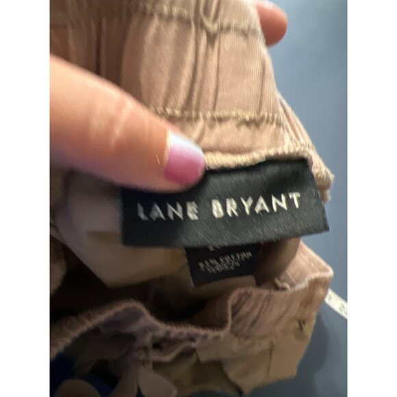 Lane Bryant Womens  26/28 Tan Cotton/Spandex Elastic Waist Shorts Stretch - Picture 2 of 10
